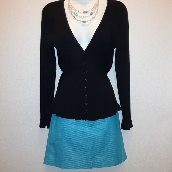 Banana Republic * Aqua Linen Skirt * Sz 2 * 29 1/2" Waist * Lined * - Picture 3 of 11